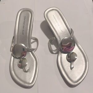 Montego Bay Club Silver Women's Low Wedge Sandals